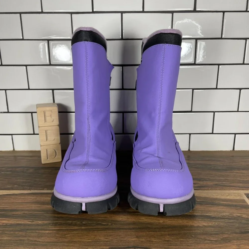 Lands' End Girls Purple Warm Insulated Snow Rain Boots 78534 Size 6 M